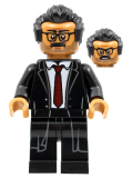 LEGO sh787 Lt. James Gordon, Black Hair, Black Suit, Dark Red Tie