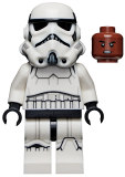 LEGO sw1167 Stormtrooper - Male (Dual Molded Helmet, Gray Squares on Back, Grimacing, Reddish Brown Head)