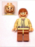 LEGO sw152 Obi-Wan Kenobi, Dark Orange Legs, Light Flesh Head with Headset (set 7283)