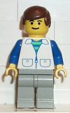LEGO trn033 Suit with 2 Pockets White - Light Gray Legs, Brown Male Hair