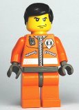 LEGO wc014 Coast Guard World City, Orange Jacket with Zipper, Black Male Hair (7047)