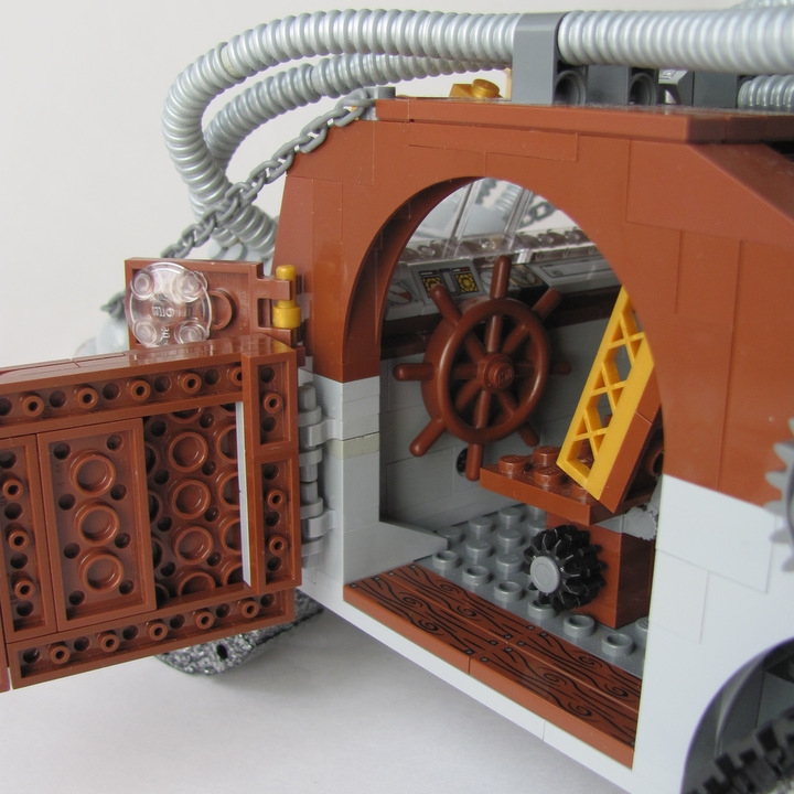 LEGO MOC - Steampunk Machine - 王者之劍: <br><i>- Steering-wheel provides precious steering control.</i><br>