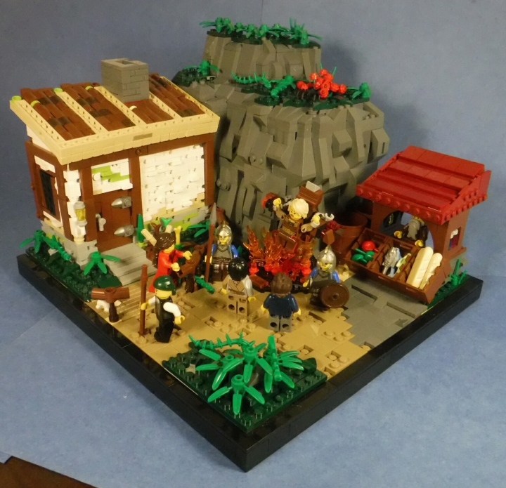 LEGO MOC - Младшая лига. Конкурс 'Средневековье'. - Сожжение ведьмы в горной деревне