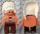 LEGO 4555pb080 Duplo Figure, Male, Brown Legs, Flesh Top with White Stripes (American Indian Chief)