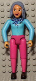 LEGO BelvFem54 Belville Female - Sky Blue Top with Scarf and Spider Pattern, Magenta Legs, Sand Blue Hair #5962