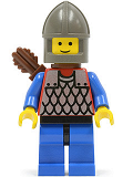 LEGO cas151a Scale Mail - Red with Blue Arms, Blue Legs with Black Hips, Dark Gray Chin-Guard, Quiver