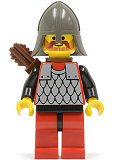 LEGO cas163a Scale Mail - Red with Black Arms, Red Legs with Black Hips, Dark Gray Neck-Protector, Quiver