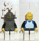 LEGO cas167 Breastplate - Armor over Blue, Dark Gray Helmet and Visor, White Dragon Plumes (6086)