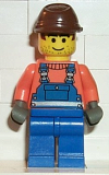 LEGO con005 Overalls with Safety Stripe Blue, Brown Cavalry Cap