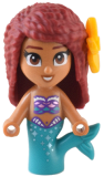LEGO dp178 Ariel, Mermaid - Micro Doll, Dark Red Hair, Bright Light Orange Flower