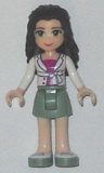 LEGO frnd067 Friends Emma, Sand Green Skirt, White Jacket with Bow over Magenta Top