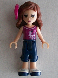 LEGO frnd105 Friends Olivia, Dark Blue Cropped Trousers, Magenta Top, Magenta Bow