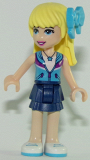 LEGO frnd234 Friends Stephanie, Dark Blue Layered Skirt, Medium Azure and Dark Purple Jacket, Medium Azure Bow