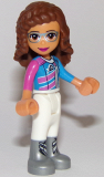 LEGO frnd269 Friends Olivia, White Trousers, Dark Pink and Dark Azure Racing Jacket