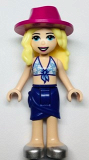 LEGO frnd511 Friends Stephanie - Medium Blue Swimsuit Top, Dark Purple Skirt, Silver Shoes, Magenta Hat