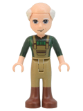 LEGO frnd523 Friends Marcel - Dark Green Plaid Shirt and Overalls, Dark Tan Pants with Boots