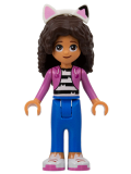 LEGO gdh001 Gabby - Dark Pink Jacket over Black and White Striped Shirt, Blue Trousers