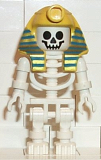 LEGO gen006 Skeleton with Standard Skull, Yellow Mummy Headdress with Pattern