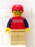 LEGO hky010 Street Hockey Player, Red Torso, Tan Legs