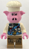 LEGO mk064 Pigsy - Medium Blue Utility Harness with Pig Head Buckle, Dark Tan Medium Legs with Pockets