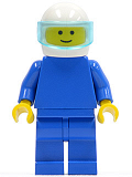 LEGO pln032 Plain Blue Torso with Blue Arms, Blue Legs, White Helmet, Trans-Light Blue Visor