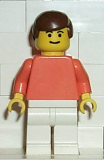 LEGO soc095 Plain Orange Torso with Orange Arms, White Legs, Brown Male Hair (Dutch National Player)