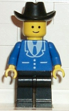 LEGO trn089 Suit with 3 Buttons Blue - Black Legs, Black Cowboy Hat