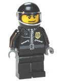 LEGO twn182 Police - City Leather Jacket with Gold Badge, Black Helmet, Trans-Clear Visor