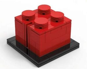 Bricker - 組裝玩具，來自 LEGO REDBRICK Buildable 2 x 2 Red Brick